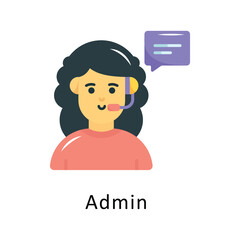 Admin  Vector Flat Icon Design illustration Symbol on White background EPS 10 File 