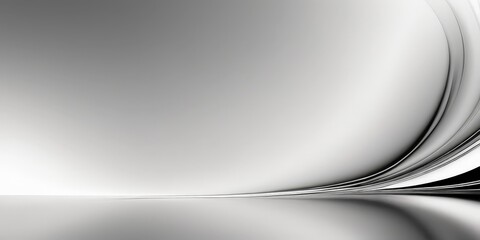 black and white abstract featuring curved line and gradient background.