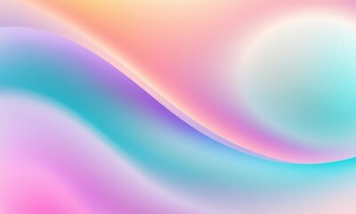 vibrant abstract background features gradient pink, blue, and green hues, with large white circle and curved