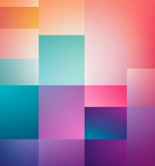 vibrant abstract pattern overlapping squares in various pastel shades orange, pink, blue, and purple.