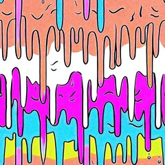 Fun dripping paint effect digital pattern with whimsical ink splodge graphic design. Playful summer party fun backdrop to wall and paper artwork in repeatable cover