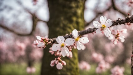 Obraz premium A blooming garden in spring.