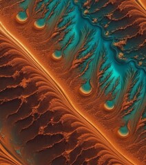 Obraz premium close-up view vibrant, abstract pattern orange and blue lines and shapes, creating sense movement and energy.
