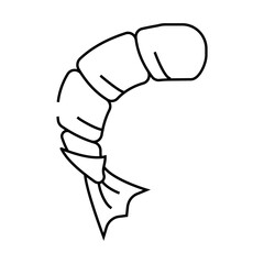 peeled shrimp line icon vector. peeled shrimp sign. isolated contour symbol black illustration