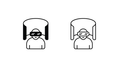 Virtual Tour icon design with white background stock illustration