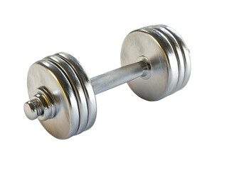 Naklejka premium A shiny silver dumbbell.
