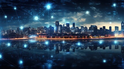 Obraz premium 5G, 6G, Big data wireless network, high speed internet, cloud computing or connect diagram technology, Data storage, service, synchronize, online, financial, Connectivity global, smart city, Gen AI