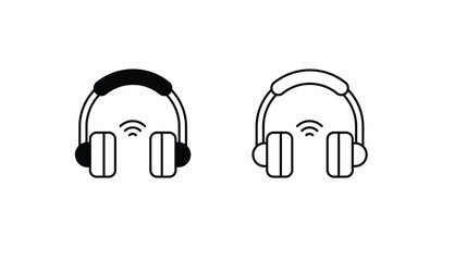 Headset icon design with white background stock illustration