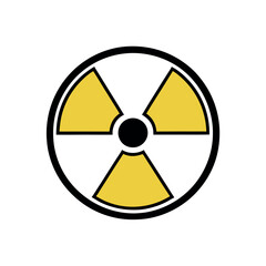 Fototapeta premium Radioactive vector illustration, solid color illustration, white background