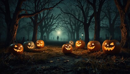 halloween background with pumpkin