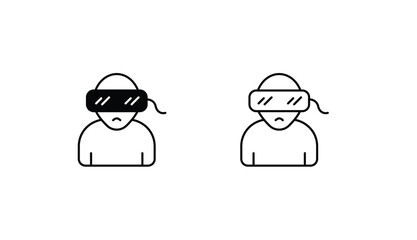 Gaming Vr icon design with white background stock illustration