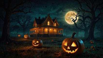 halloween background with pumpkin