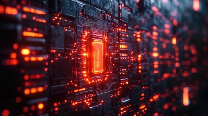 Obraz premium Futuristic cyber safety solution with robust technology and advanced features