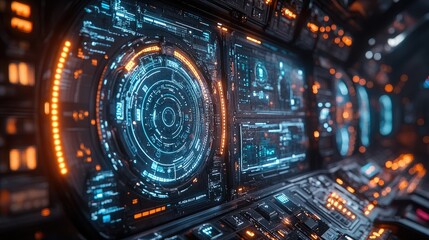 Obraz premium Futuristic cyber safety solution with robust technology and advanced features