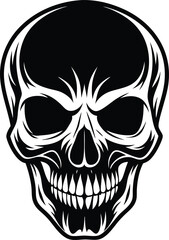 Flaming skull vector illustration art