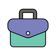 portfolio bag color line icon with white background vector stock illustration