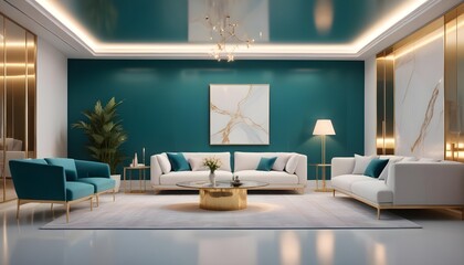 Photo interior modern design room 3d illustration