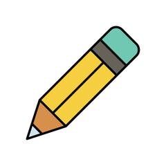 pencil color line icon with white background vector stock illustration