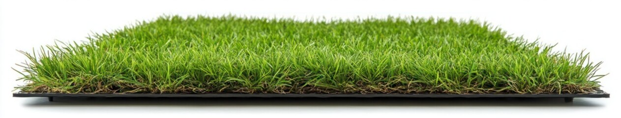 Fototapeta premium square of green grass on a white background