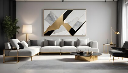 Photo interior modern design room 3d illustration