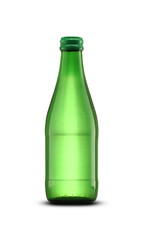 small glass bottle with mineral water