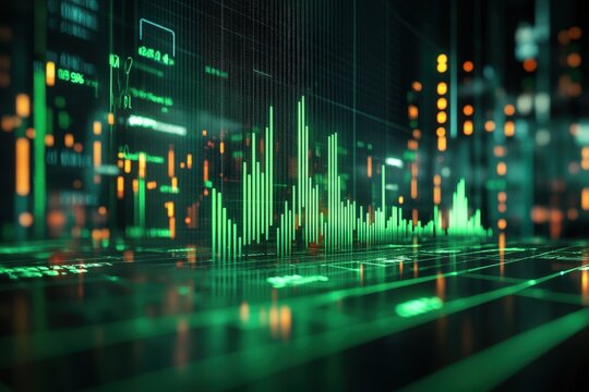 A digital visualization of sound waves and data analysis in a futuristic interface.