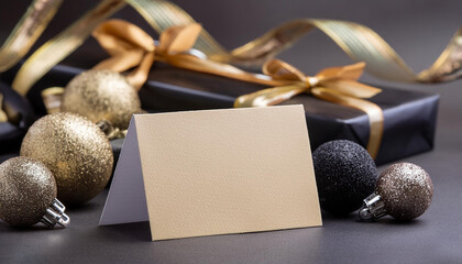 Fancy golden and black christmas.
Generative AI