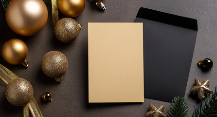 Fancy golden and black christmas.
Generative AI