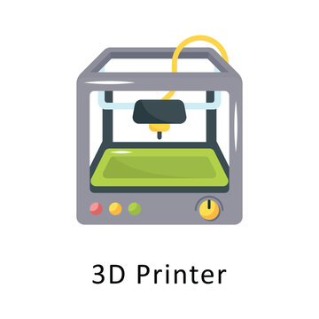 3D Printer Vector Flat Icon Design illustration Symbol on White background EPS 10 File