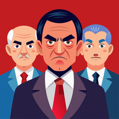 Angry boss. Annoyed politician. Angry man. Speaking politician Vector
