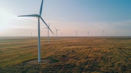 Wind Turbines in a Field