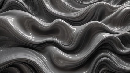 Fototapeta premium Translucent Waves Ethereal Grey 3D Texture Pattern