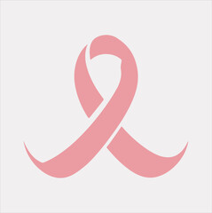 Pink cancer ribbon logo icon vector silhouette on a white background