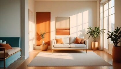 Photo interior modern design room 3d illustration