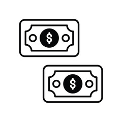 money glyph icon with white background vector stock illustration