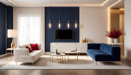 Photo interior modern design room 3d illustration