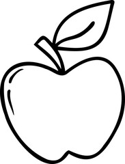 Line art hand drawn apple illustration