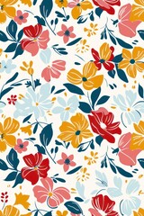 floral watercolor seamless background with modern and trendy aesthetics