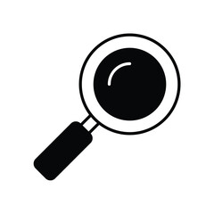 magnifier glyph icon with white background vector stock illustration