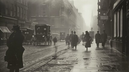 Old black and white street photographs from the Victorian era