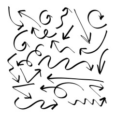 Hand drawn brush vector arrows