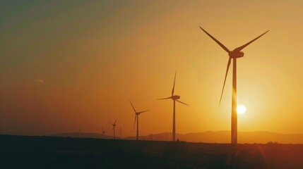 Wind Turbines at Sunset