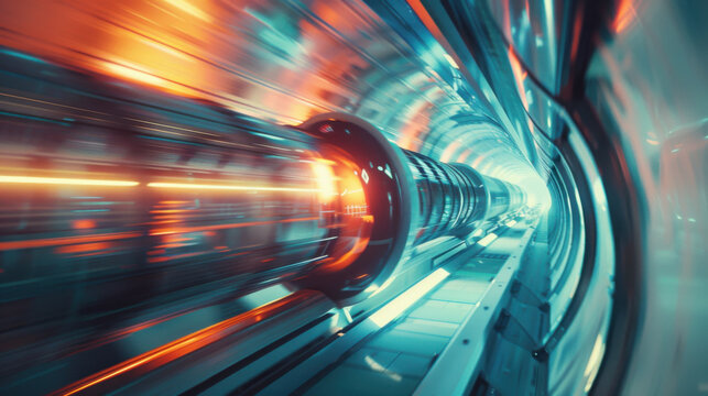 Hyperloop transportation system in action