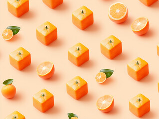 Obraz premium orange pattern cubes