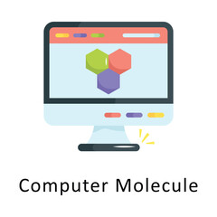 Computer Molecule Vector Flat Icon Design illustration Symbol on White background EPS 10 File 