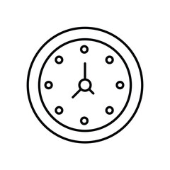 clock line icon with white background vector stock illustration