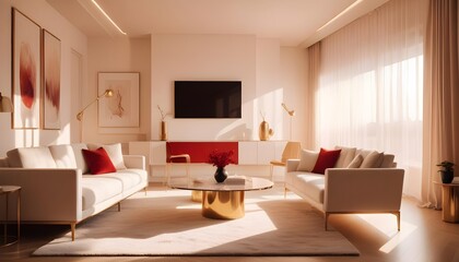 Fototapeta premium Photo interior modern design room 3d illustration