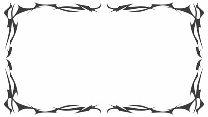 Gothic Frame black and white y2k vector illustration