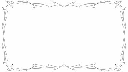 neo tribal frame black and white y2k vector illustration