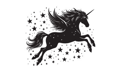 unicorn design, unicorn horse head design - black and white magical © SuccessIT